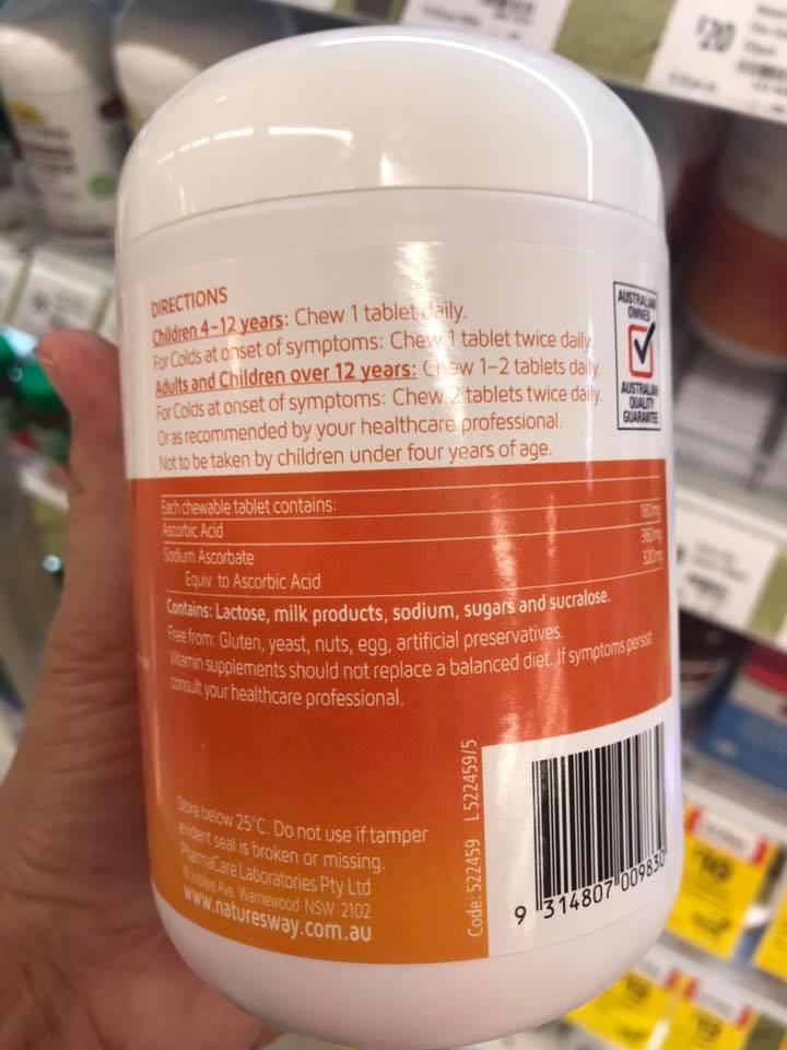 Vitamin C Nature's Way 500mg 500 viên
