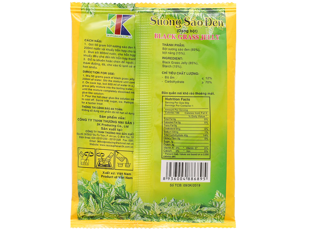 [Siêu thị WinMart] - Bột sương sáo đen 3K gói 50g