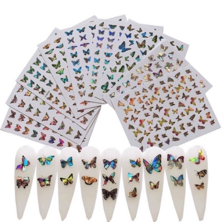Sticker Tết Và Bướm Phản Quang Trang Trí Móng Làm Nail Mi