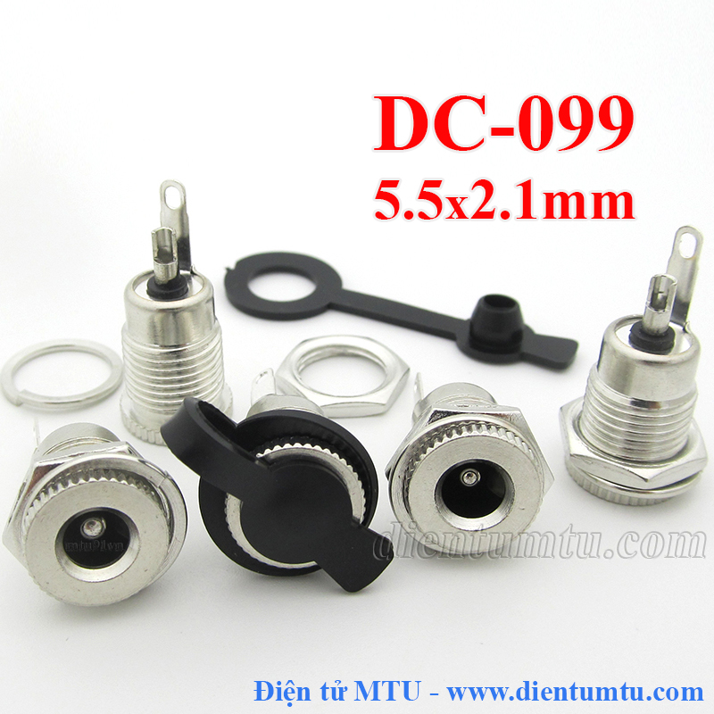 Jack sạc DC-099 chuẩn 5.5mm x 2.1mm (Jack DC Có cao su chống nước) - combo 5-10-20 Jack - tùy chọn