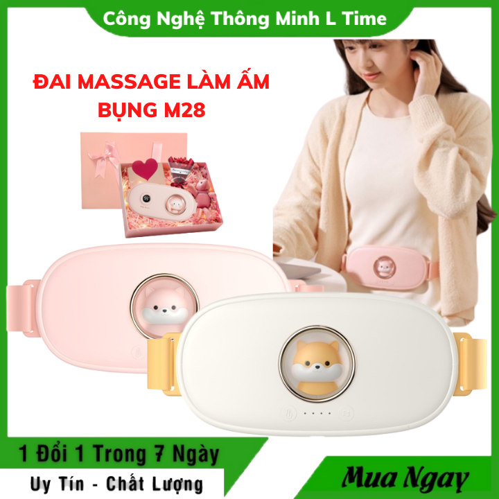 Đai massage làm ấm bụng M28 - 4 chế độ massage - Giảm đau lưng