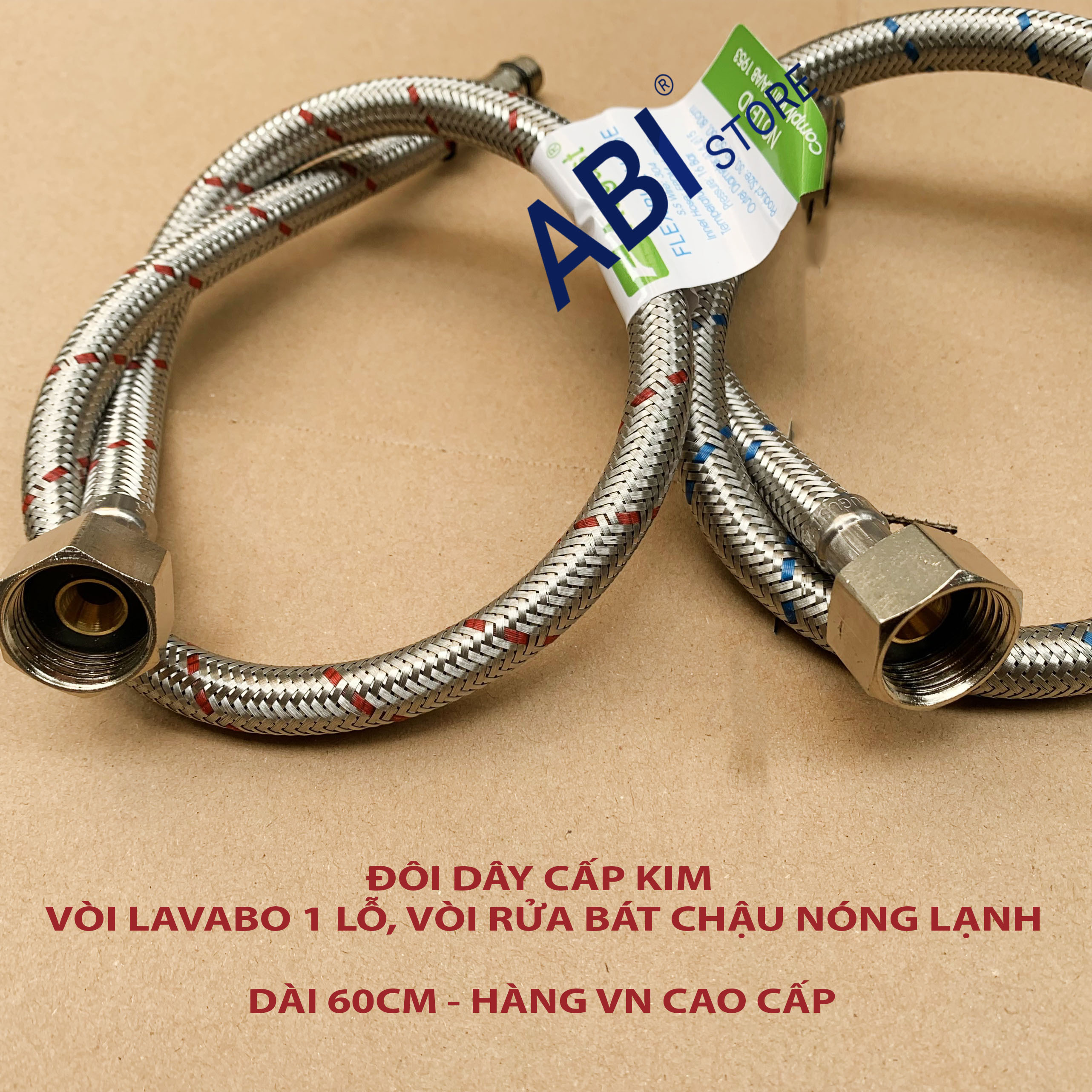 ĐÔI DÂY CẤP NƯỚC NÓNG LẠNH TI ĐỒNG CHỐNG HAN GỈ VÒI LAVABO 1 LỖ VÒI CHẬU RỬA BÁT 50cm, 60cm CAO CẤP.