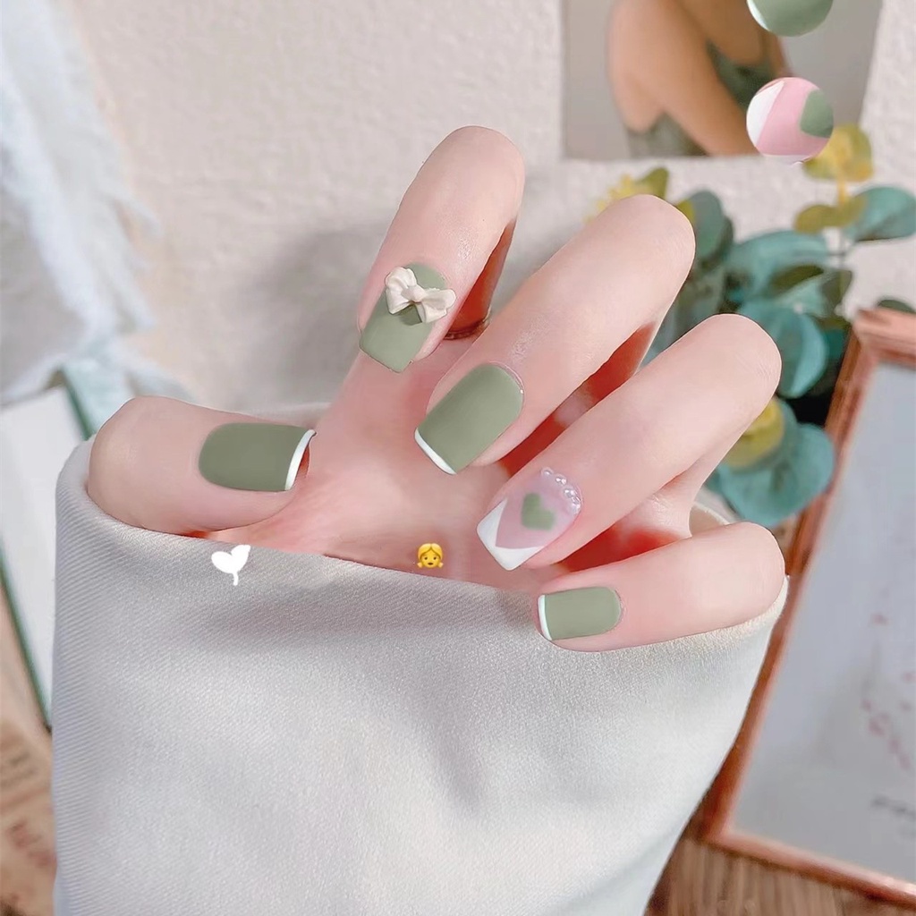 Bộ 24 móng tay giả, nail đính đá đẹp [WR]