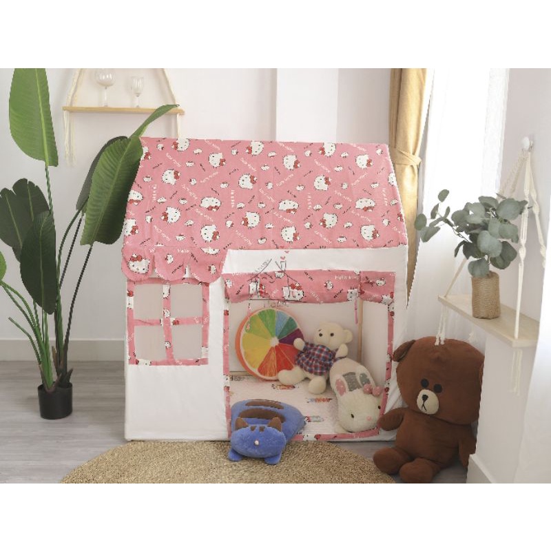 Lều Vải Khung Gỗ Mẫu Hello Kitty