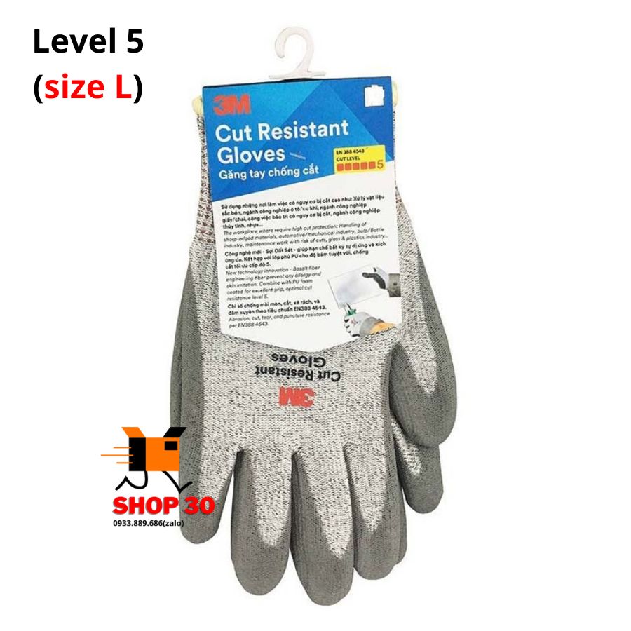 Găng tay chống cắt 3M-Mỹ, 3 cấp độ (Lv1, Lv3, Lv5)