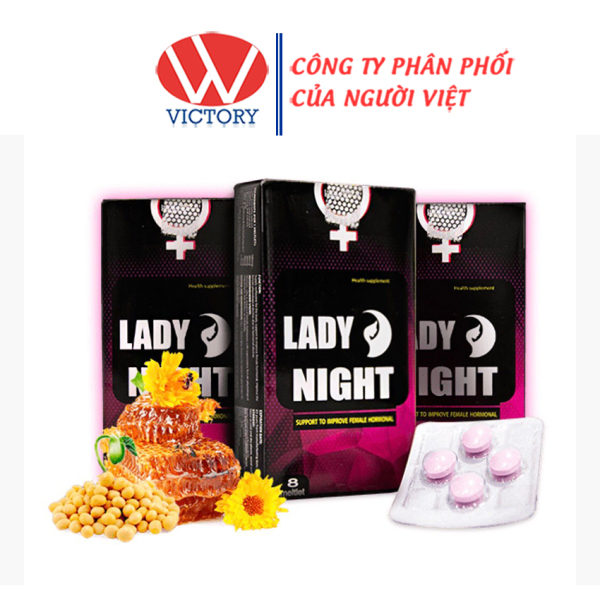 Combo mua 2 tặng 1 Lady night - Hộp 8 viên ngậm tăng cường sinh lý nữ - Victorypharmacy nhập khẩu