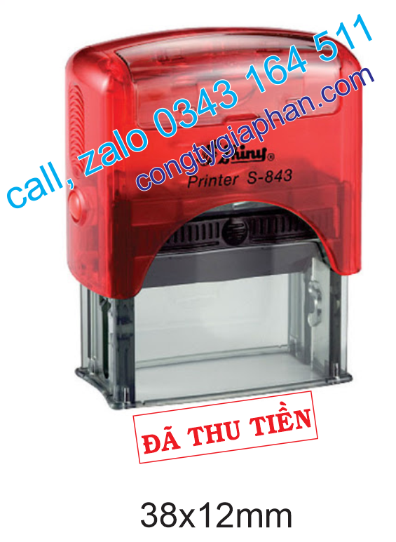 [HCM]Con dấu liền mực Đã thu tiền TD214 khắc chuẩn nét (màu xanh đỏ )