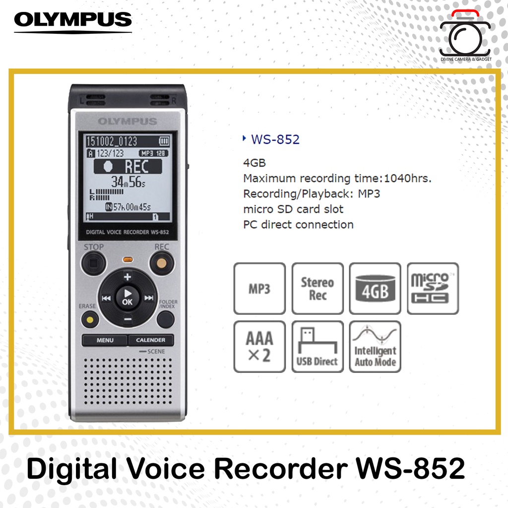 GHI ÂM KỸ THUẬT SỐ OLYMPUS WS-852