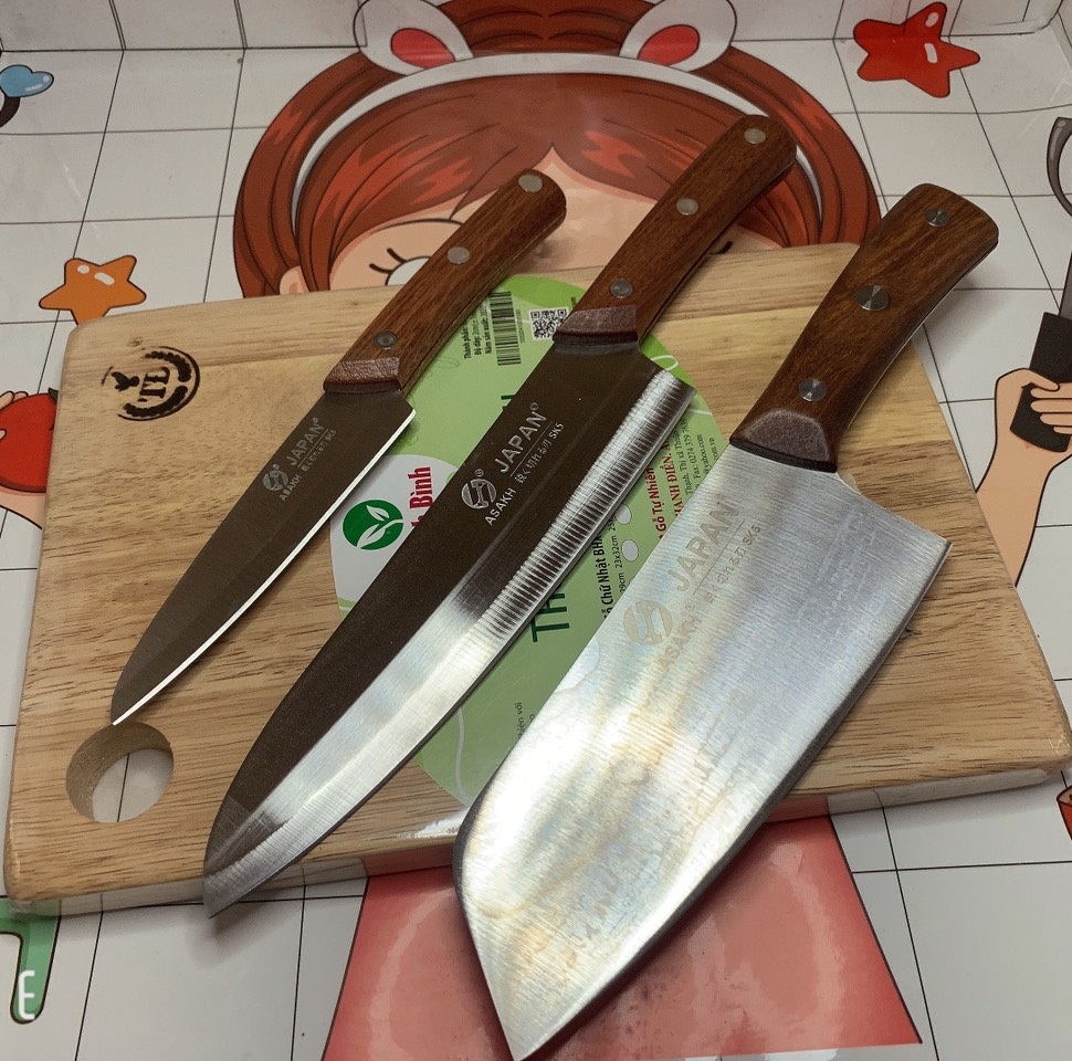 Bộ Dao Nhà Bếp Cao Cấp ASAKH Bộ Dao Nhật Bản 5 Món Sang Trọng Chất Liệu Thép Hợp Kim Chống Gỉ Siêu Sắc Bén Tiện Lợi - Sao Mai Store