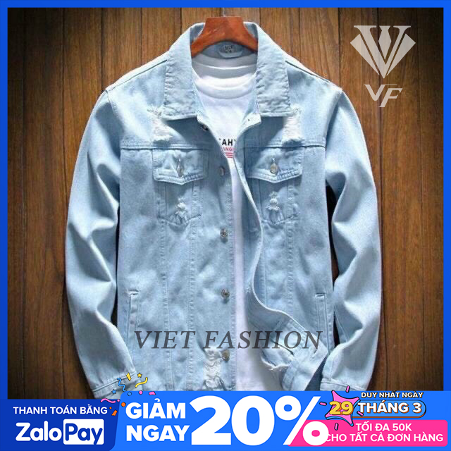 [HCM]ÁO KHOÁC JEAN  NAM THỜI TRANG CHẤT LIÊU ĐẸP NHƯ HÌNH AQJFASHION 102 - ÁO THUN TRƠN SIZE 9-12MONTHS/6-9MONTHS HOẶC TƯƠNG ĐƯƠNG