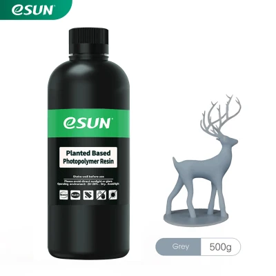 eSUN Plant-based Rapid Resin 405nm LCD UV-Curing Resin Material Low Odor High Toughness Quick Curing High Precision Photopolymer Resin for LCD 3D Printing, 500g