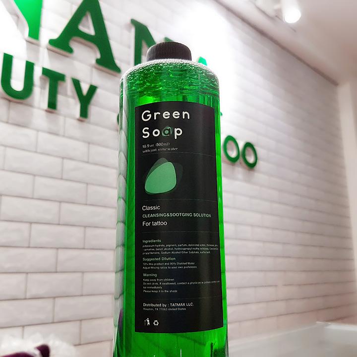 DUNG DICH VỆ SINH HÌNH XĂM GREEN SOAP 500ML