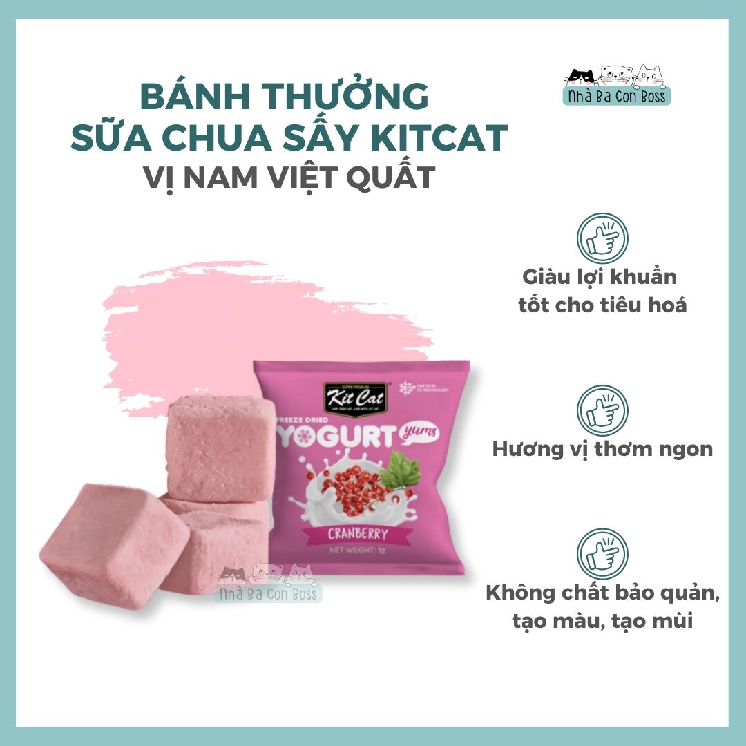 Sữa chua sấy thăng hoa cho mèo Kitcat 10g