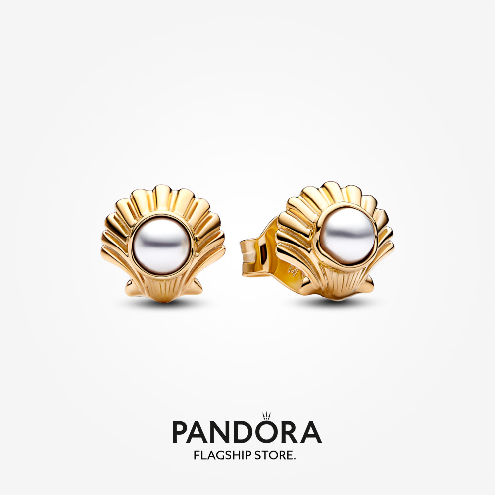 2023 New Original Pandoras Disney The Little Mermaid Seashell Stud Earrings