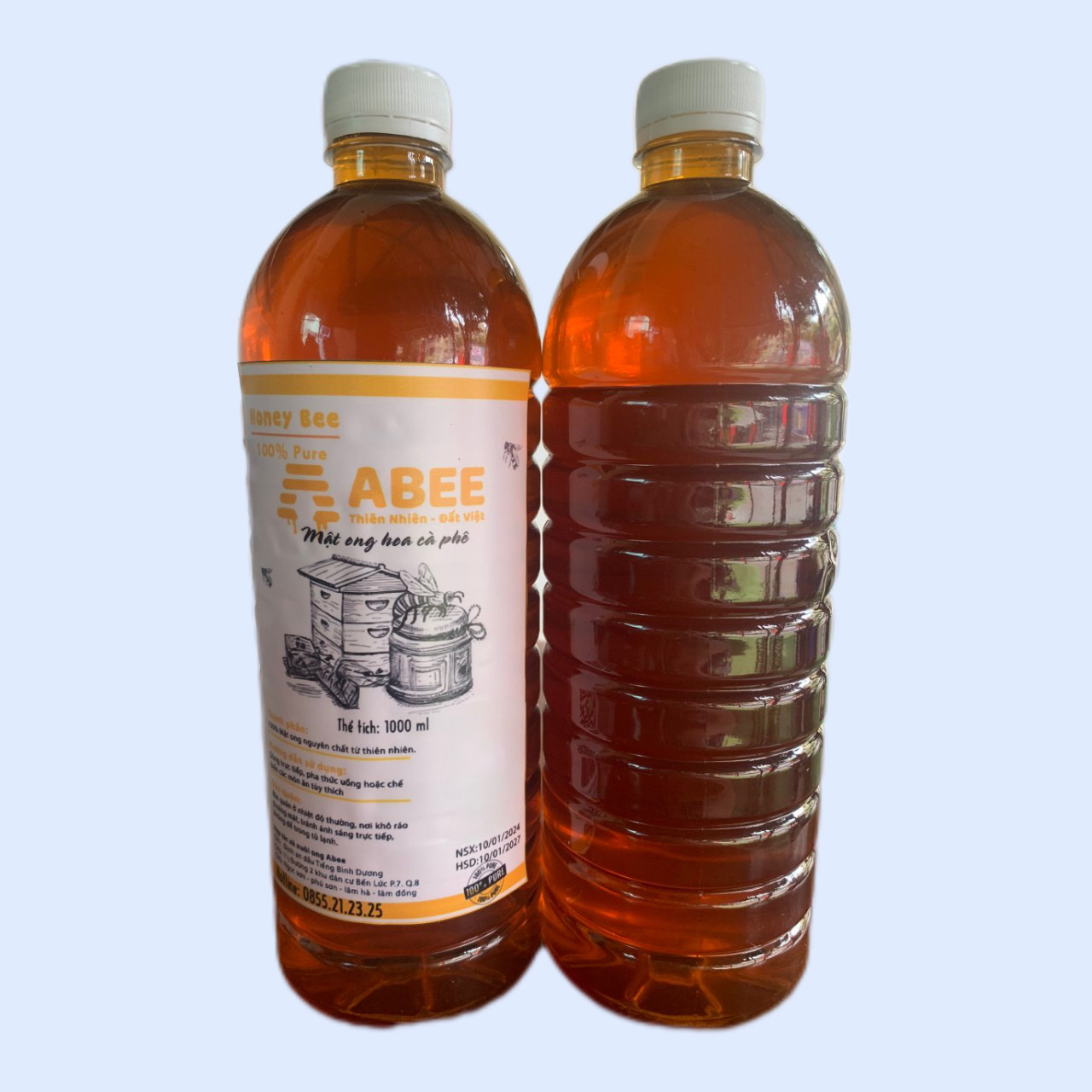 Mật ong nguyên chất, mật ong hoa cà phê chai 1l