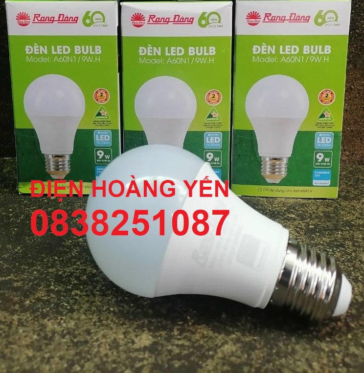 [HCM]6 Bóng đèn LED Bulb Rạng Đông 9W E27 ChipLed Samsung