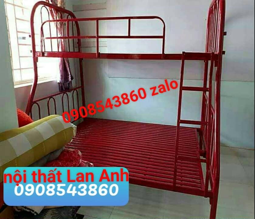 Giường tầng sắt ống tròn cao cấp 1m x 1m4x2m