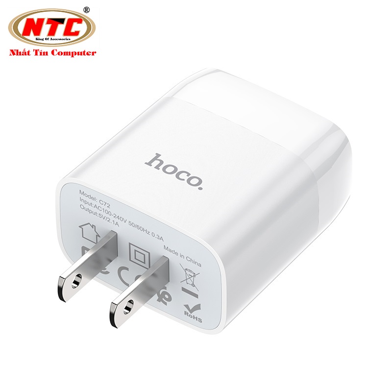 Cốc sạc Hoco C72 Glorious output max 2.1A (Trắng) - Nhat Tin Authorised Store