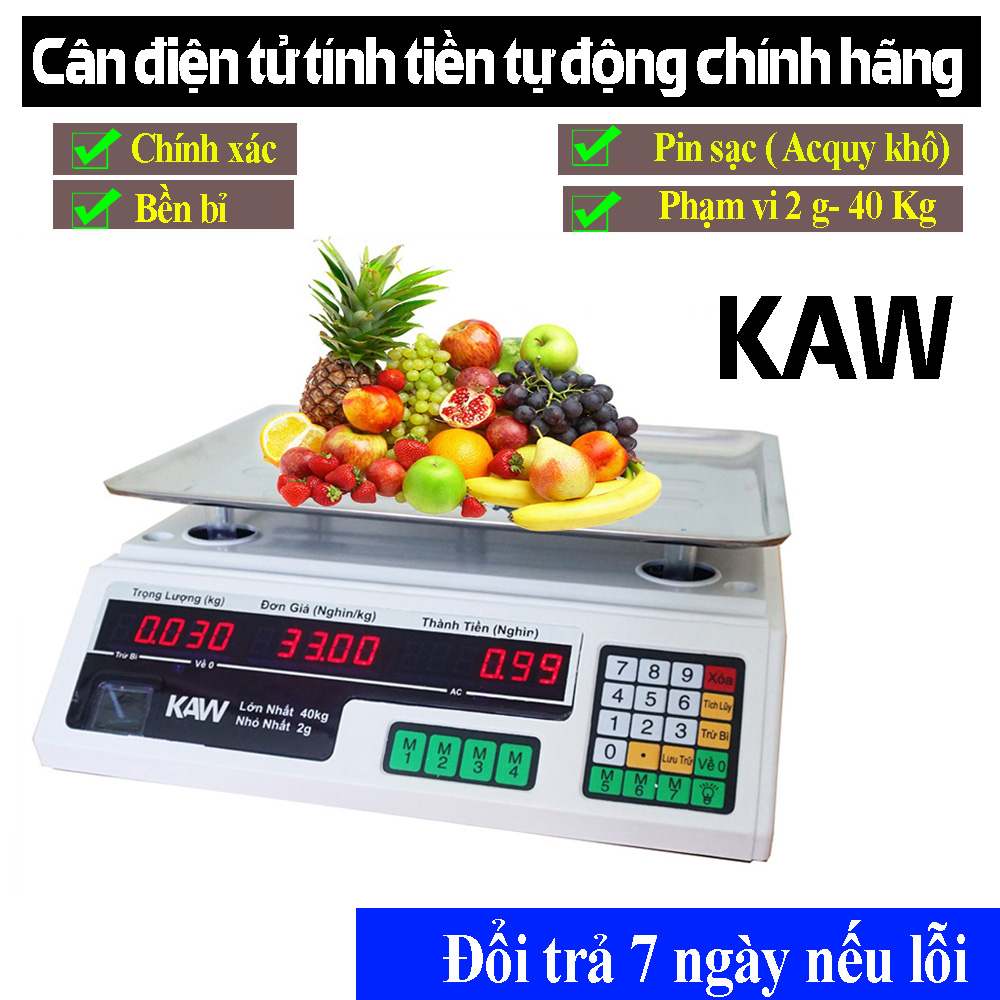 Cân điện tử, Cân điện tử có chuẩn không - Cân điện tử tính giá loại 40kg chất lượng tốt, siêu chuẩn xác, chống nước, thiết kế thông minh, bền bỉ - Bảo hành uy tín 1 đổi 1