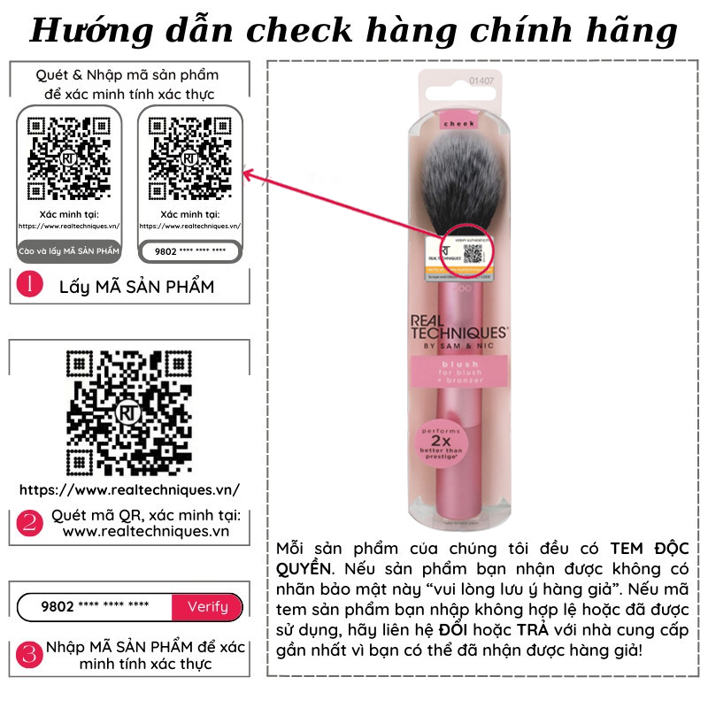 [HCM]CỌ MÁ HỒNG REAL TECHNIQUES Phiên Bản Mới
