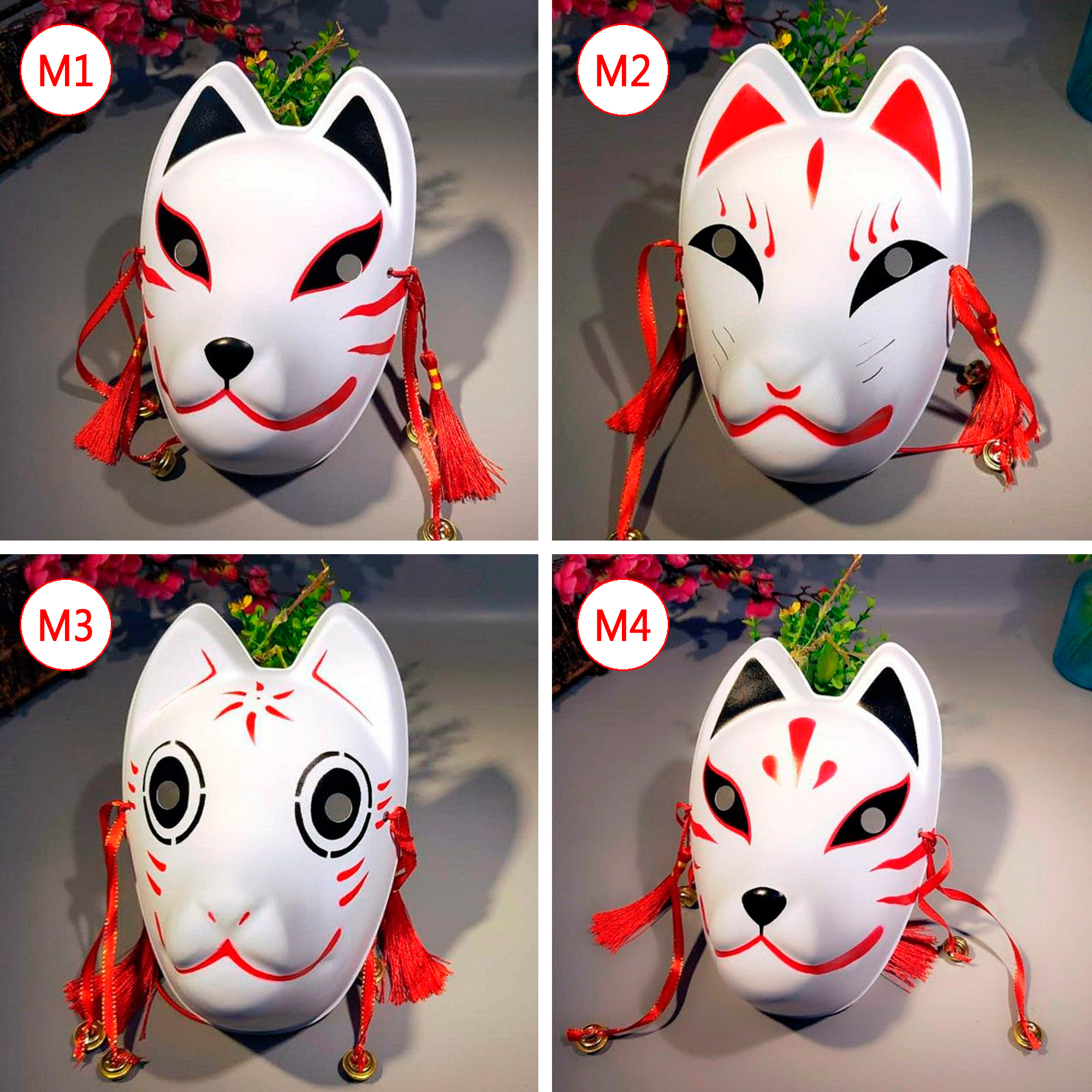 [10 mẫu] Mặt nạ cáo Kitsune cosplay - Kiểu 2