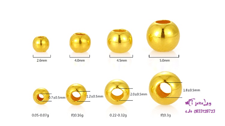 Charm Bi tròn vàng 24k