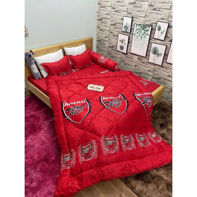 Trọn bộ chăn ga gối chần phao 5 món - arsenal