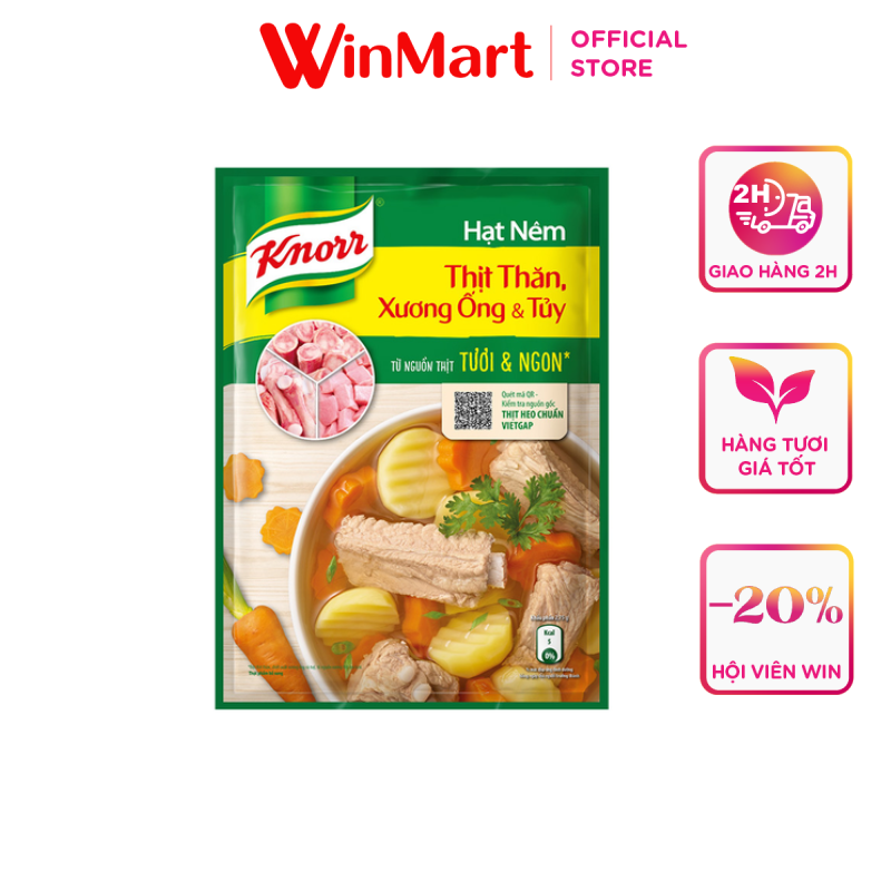 - Hạt nêm thịt thăn xương ống và tủy Knorr gói 1,2kg