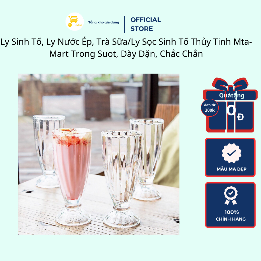 Ly sọc sinh tố thủy tinh l00064, ly sinh tố, ly nước ép, trà sữa trong suốt, dày dặn, cao cấp mta-mart2
