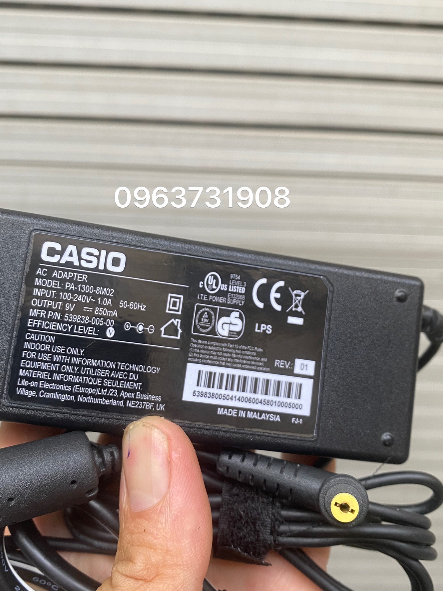 Dây nguồn đàn Casio 9V-850mA chất lượng cao bảo hành 12 tháng