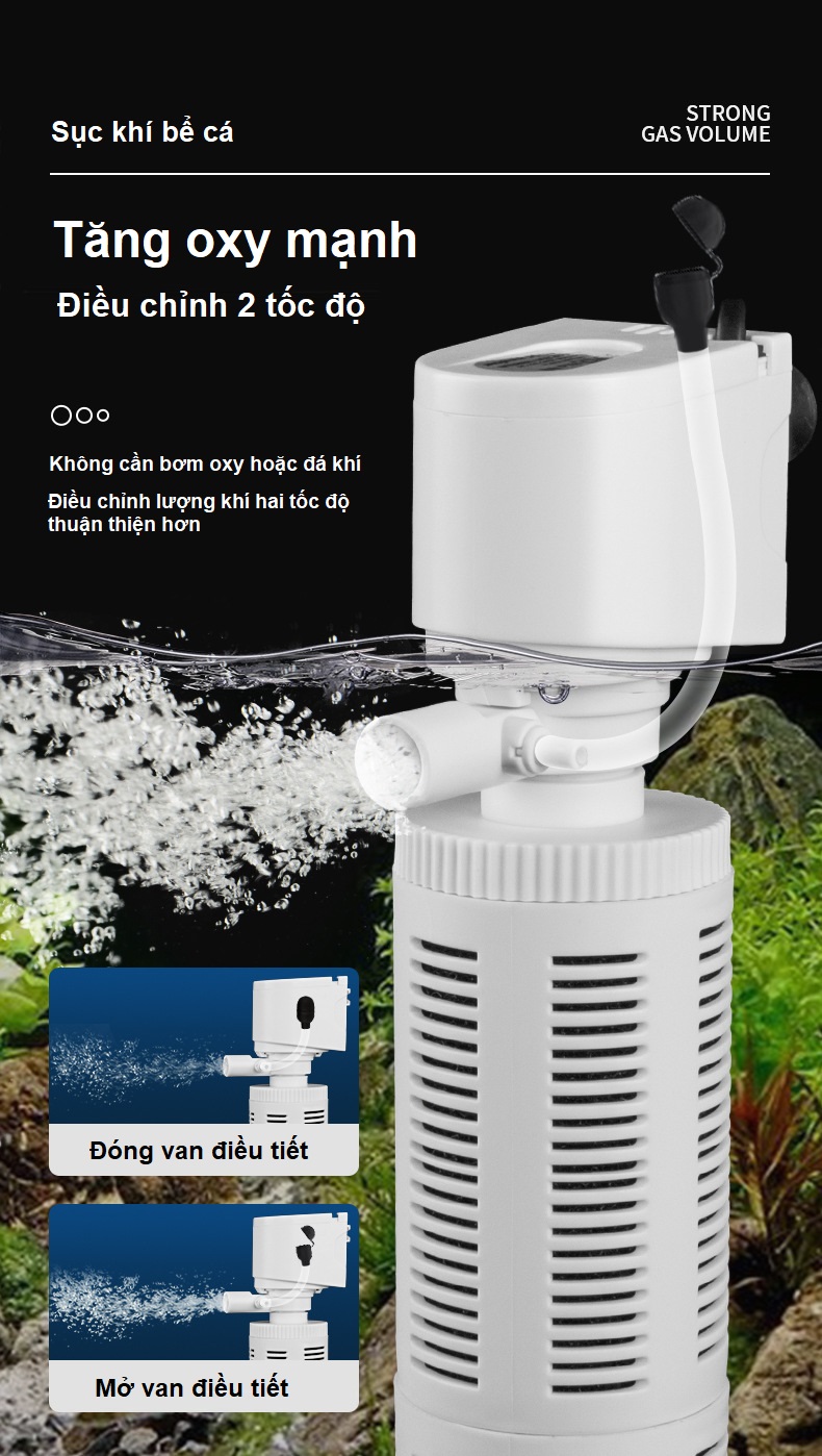 Thiết Bị Lọc Bơm Oxy mini 3 Trong 1 tròn JY