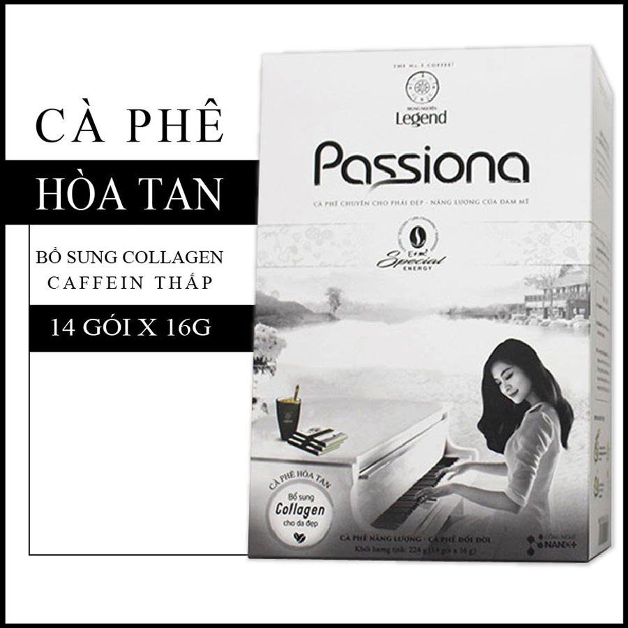 Cà phê hòa tan 4in1 Passiona - Hộp 14 gói 16gr - Trung Nguyên Legend.