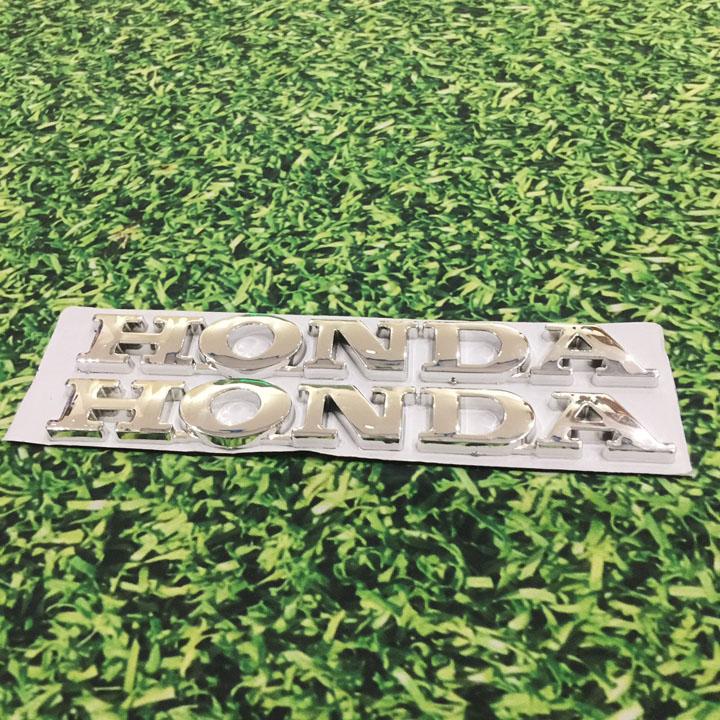 Tem logo chữ nổi HONDA màu Bạc