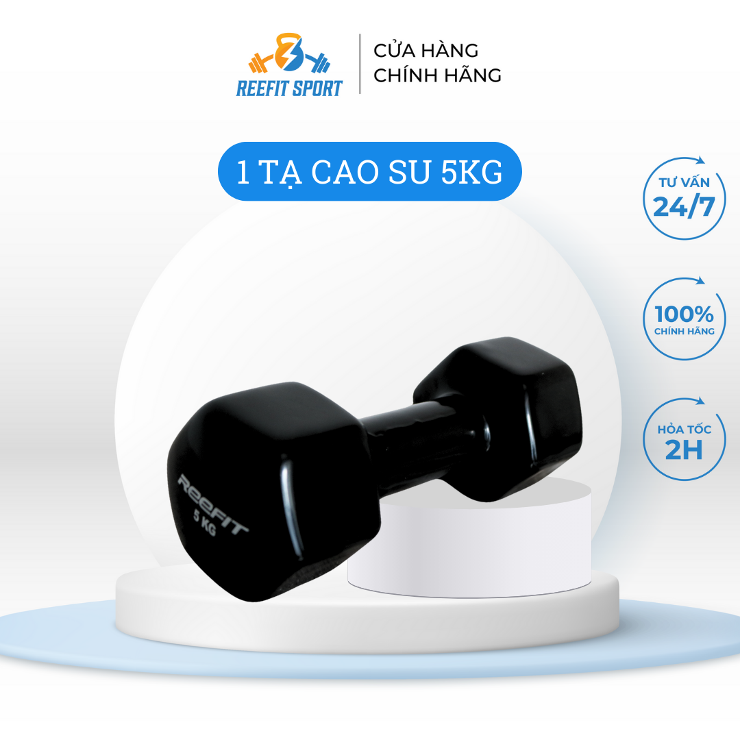 Tạ tay cao su 5kg Reefit