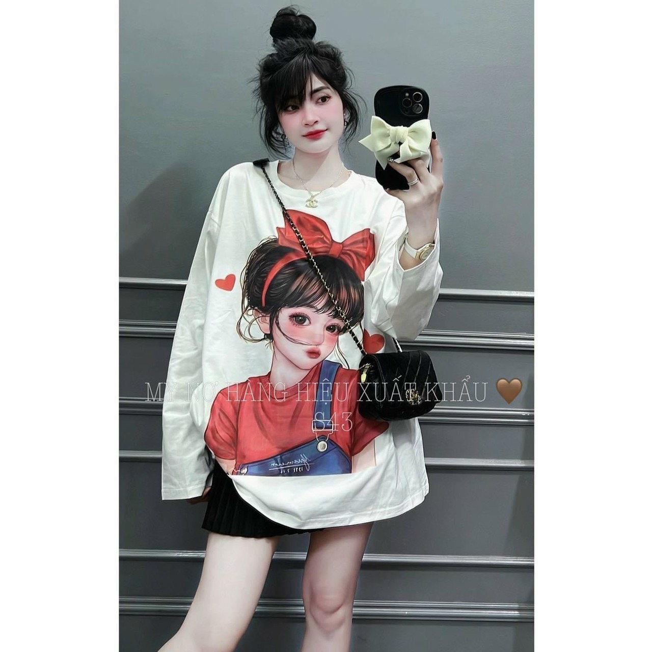 ÁO THUN GIẤY XNK FORM RỘNG CÔ GÁI
