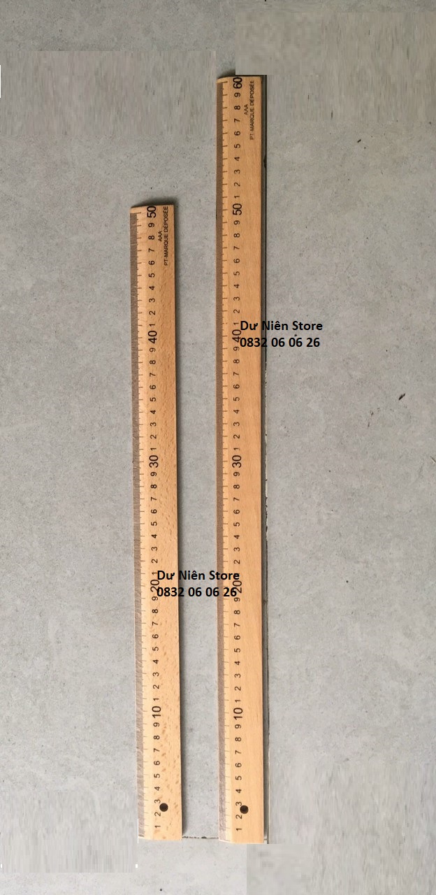 Thước gỗ loại cong & thẳng 50cm, 60cm loại tốt.