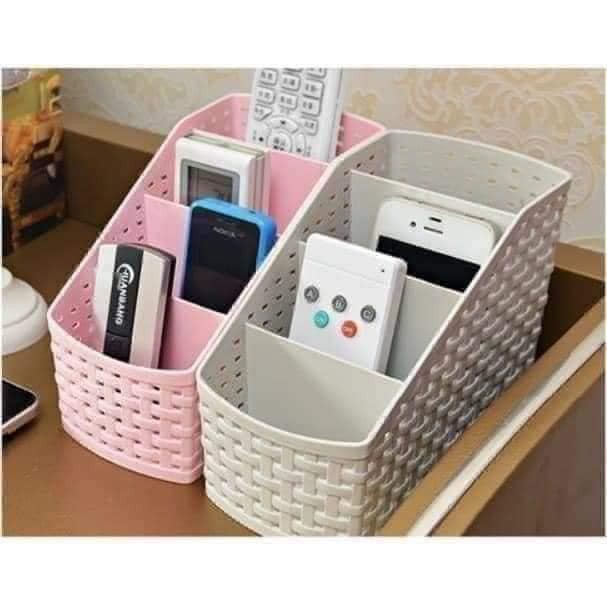 Khay 4 ngăn đa năng đựng mỹ phẩm bút điều khiển điện thoại 5696 - Kệ nhựa để bàn đựng đồ tiện ích nhựa Việt Nhật MH