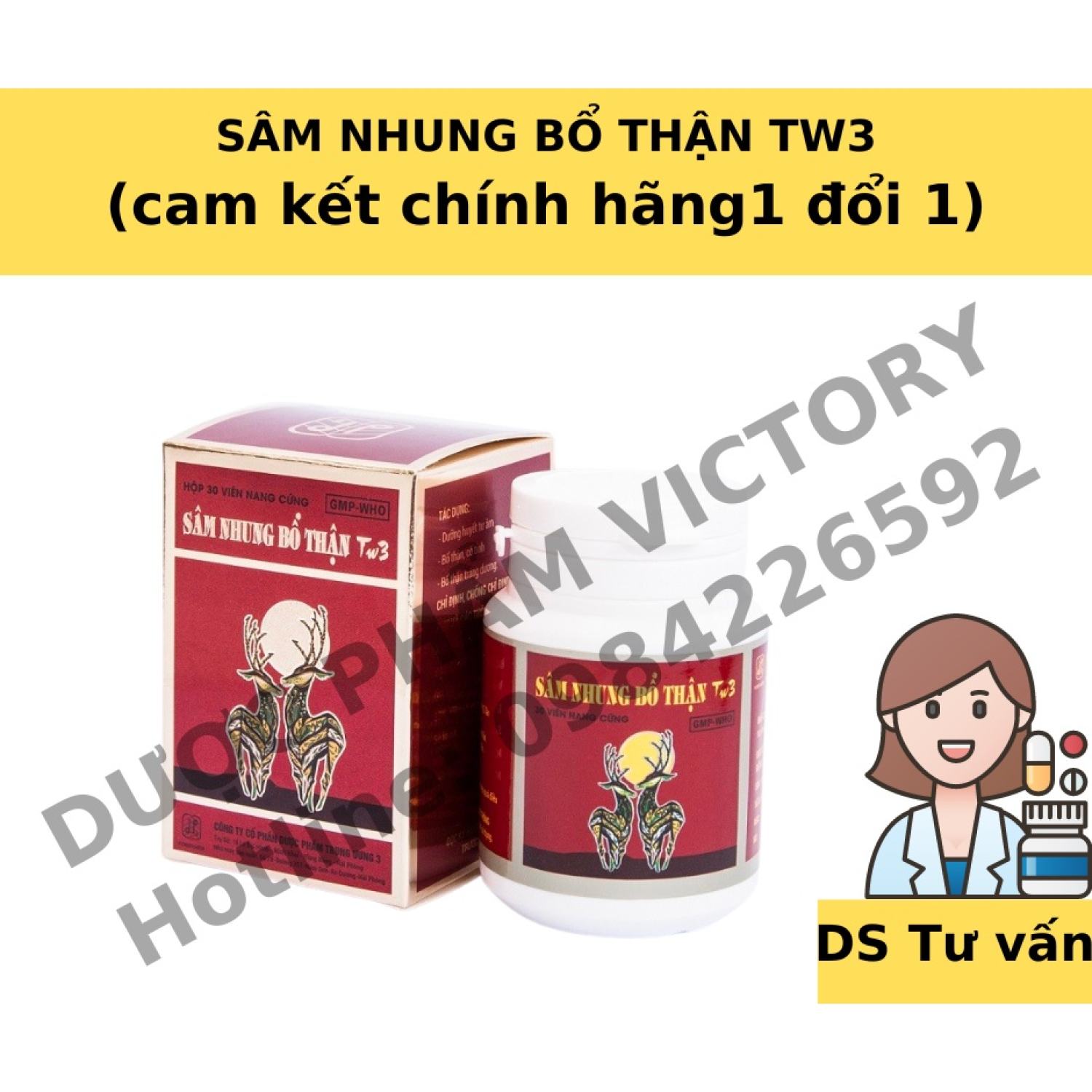 [ship nhanh] SÂM NHUNG BỔ THẬN TW3 (Hộp 30 viên)