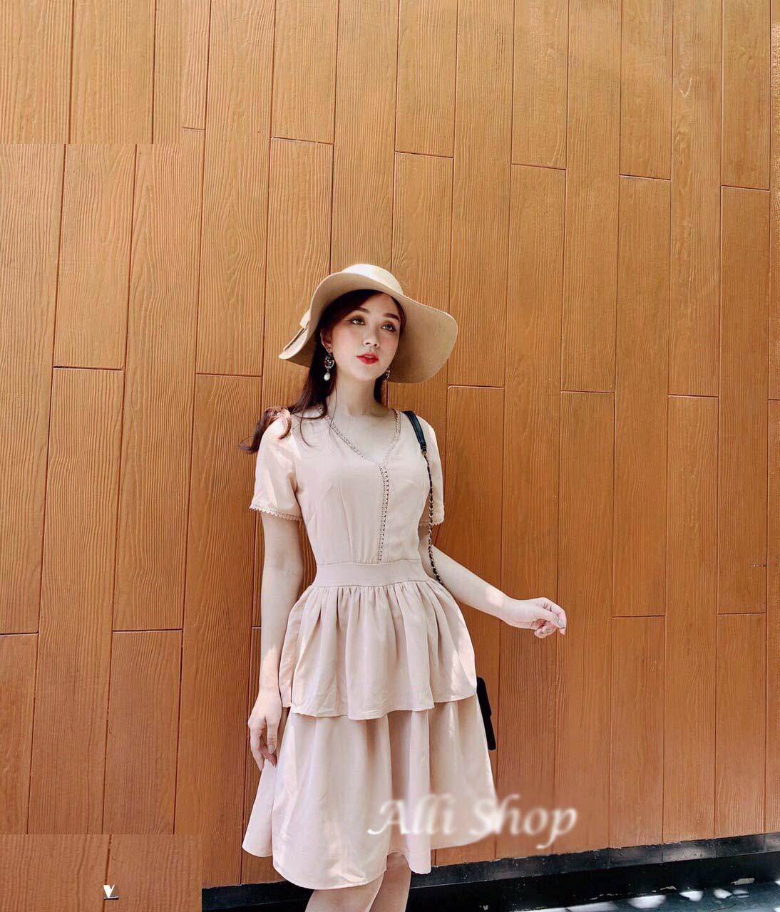 Đầm Nữ  Xòe Nhún Eo Thời Trang Sgr Đ82