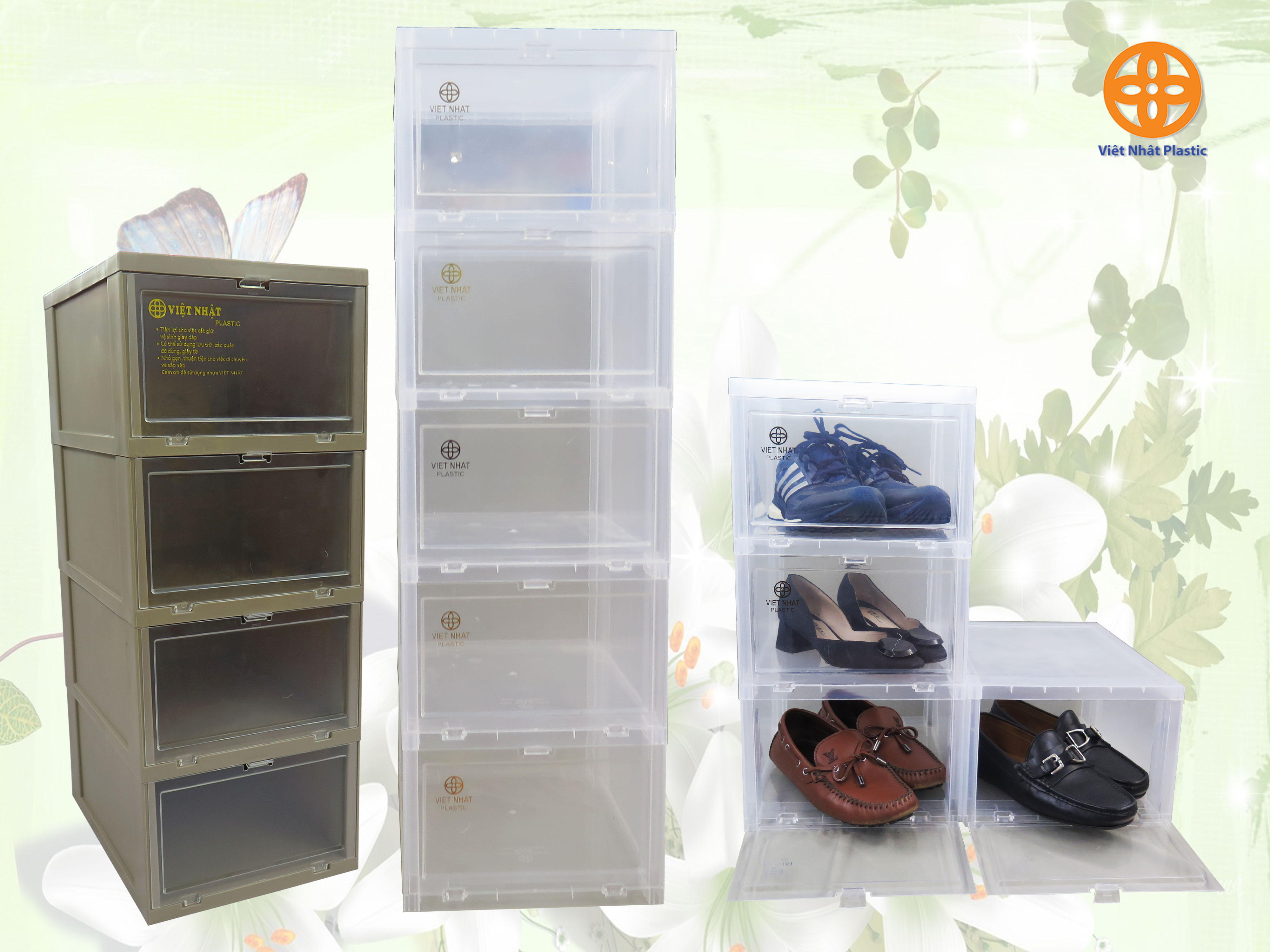 Combo 2 Hộp Đựng Giày Cao Cấp Việt Nhật – Nội Thất – Tủ Xếp Giày – Phụ Kiện Phòng Khách – Thời Trang – Kệ Đựng Giày – Hộp Bảo Quản