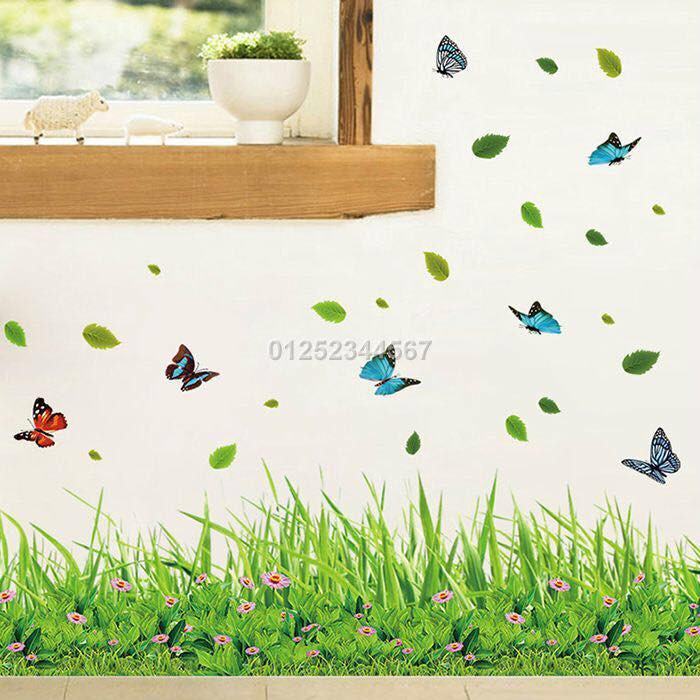 Decal dán tường tranh dán tường Vườn hoa xinh xắn siêu đẹp