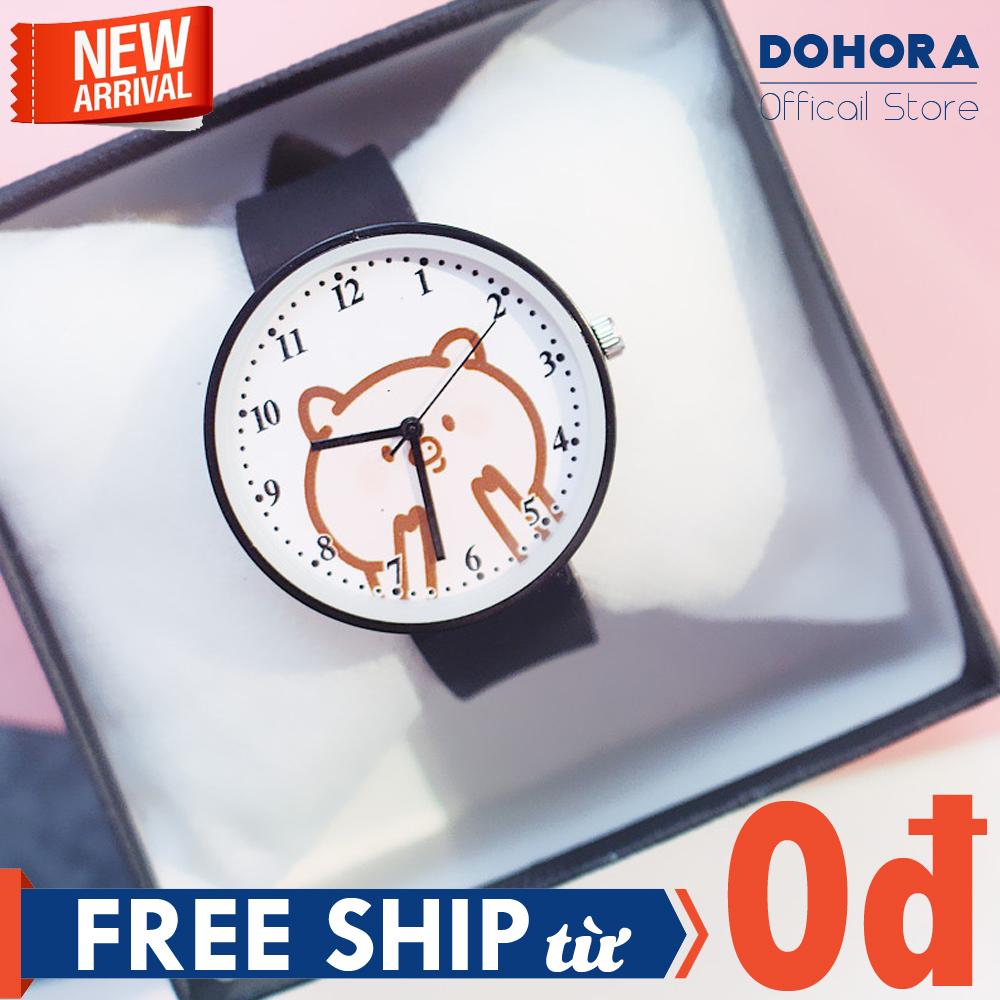 Đồng hồ thời trang Unisex, đồng hồ nữ, đồng hồ trẻ em hình heo con mập dây silicon siêu dẻo cực cute (4 màu)