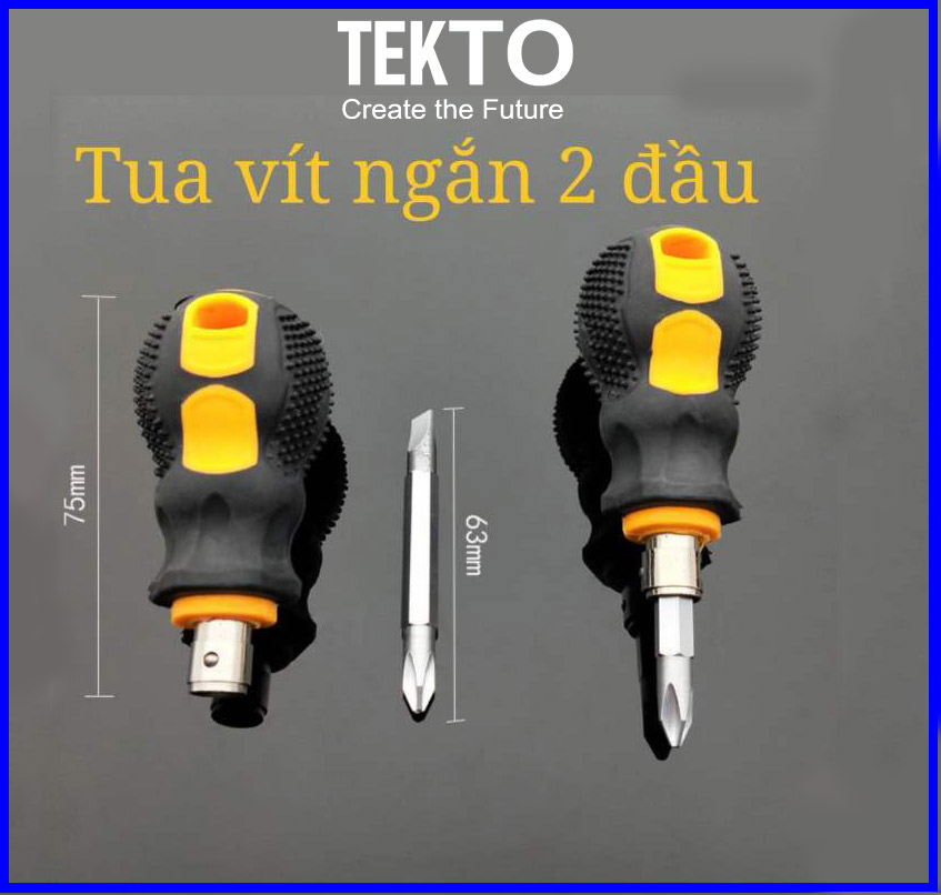 Tua Vít (Tuốc Nơ Vít) ngắn 2 đầu, bake dẹp đa năng - 102