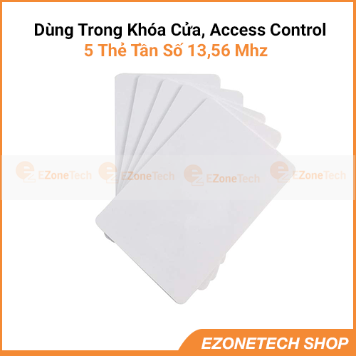 [HCM]Bộ 5 Thẻ Từ RFID Tần Số 13.56Mhz Màu Trắng (Mifare Card)