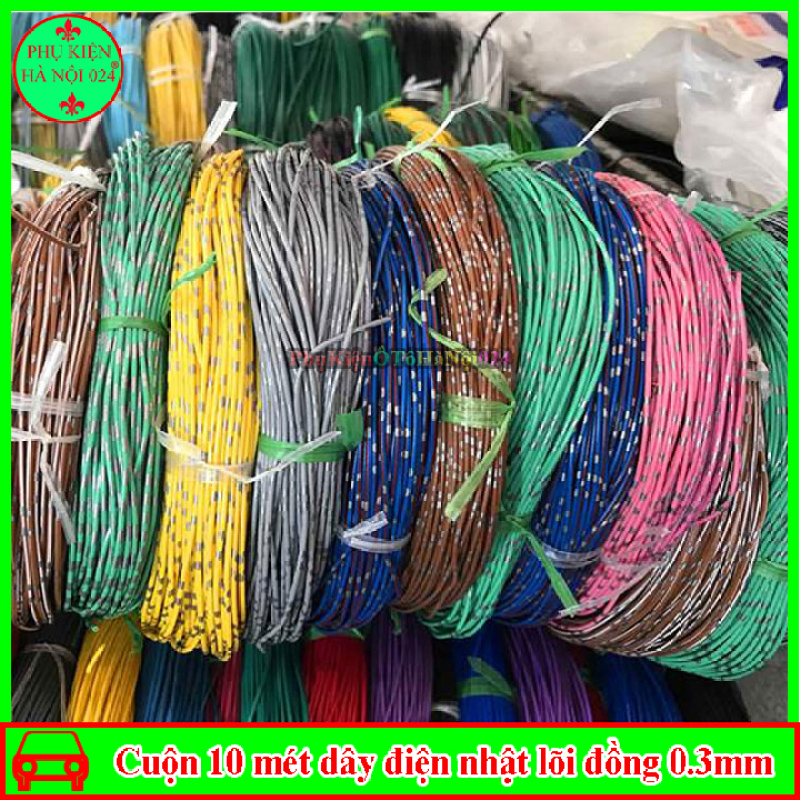 Cuộn dây điện nhật 0.3mm, lõi đồng chuyên dùng cho điện ô tô, xe máy chịu nhiệt chịu ẩm cao