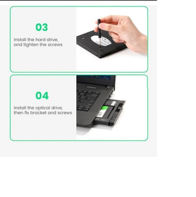 Khay ổ cứng Laptop CADDY BAY 9.5mm UGREEN 70657 Chính Hãng