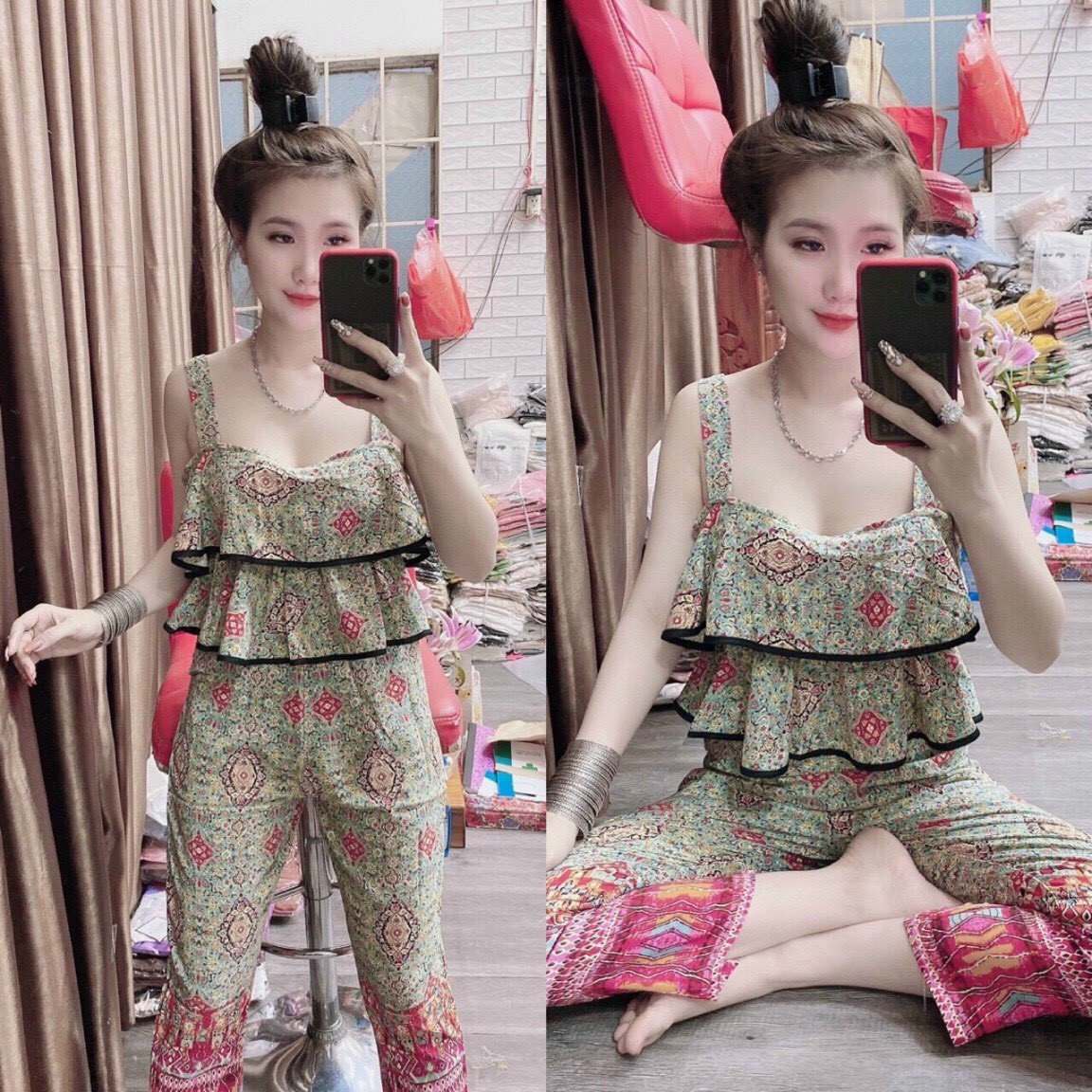 Set Thổ Cẩm 2 Dây Thời Trang dễ thương siêu hot