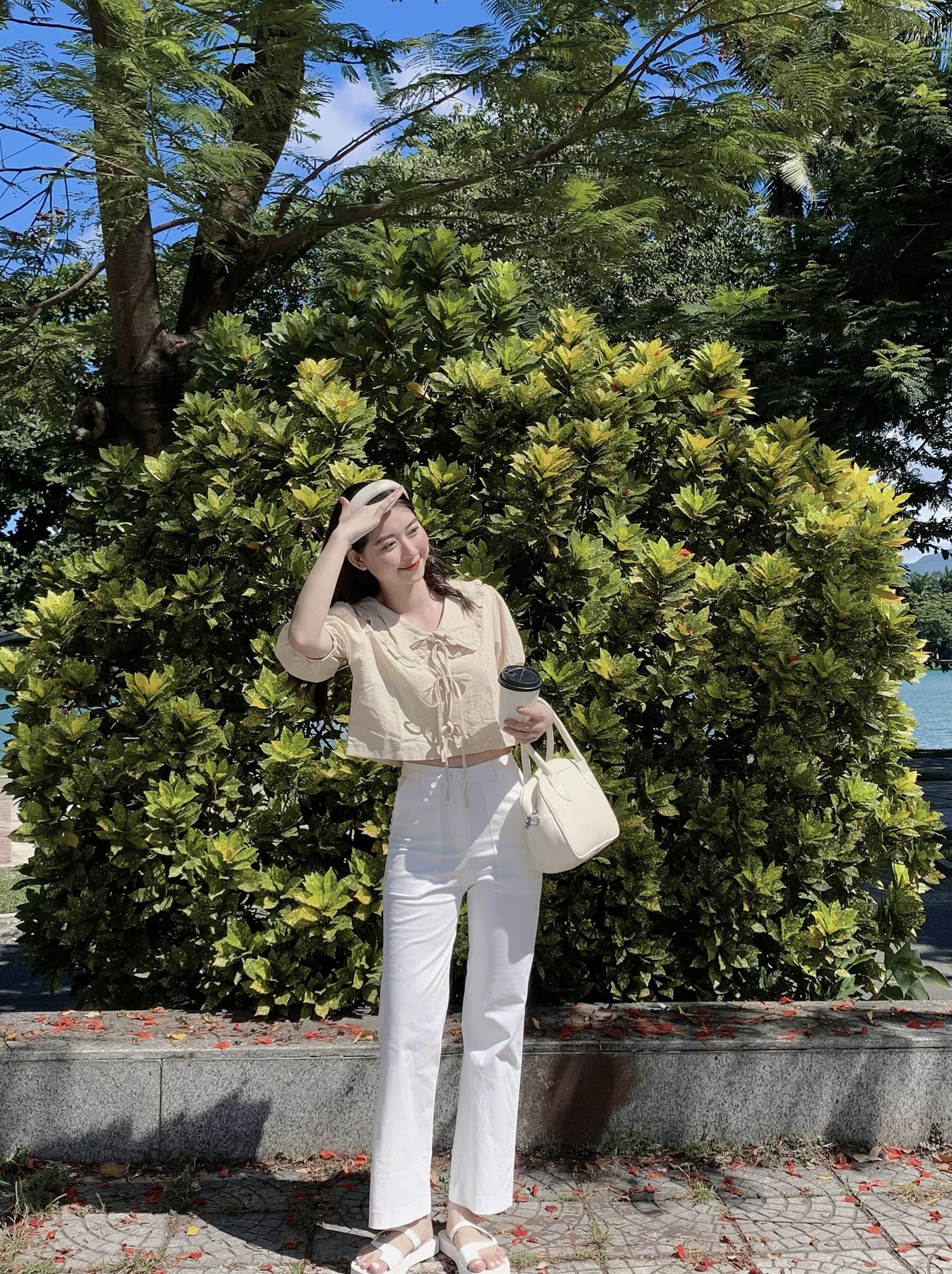 Áo kiểu form croprop cột nơ THE CIU - Orenda Shirt
