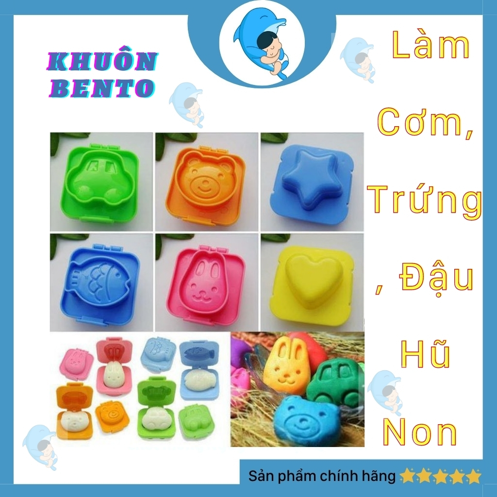 Khuôn bento làm cơm, trứng, đậu hũ non cho bé ăn dặm kiểu nhật hoặc blw
