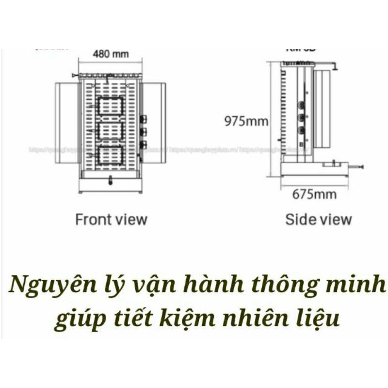 Lò Nướng Thịt Bánh Mì Doner Kebab 3 Buồng Đốt